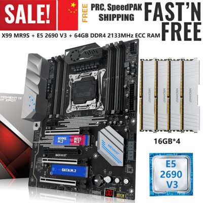X99 LGA 2011-3 Motherboard E5 2690 V3 CPU 64G DDR4 2133MHz ECC RAM WIFI/NVME M.2