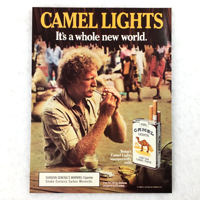 commercial cigarette Camel Lights 80s VTG PRINT AD Cigarette Smoking Sexy Blond Guy Market  Bizarre