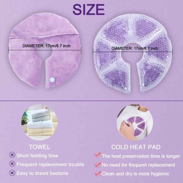 2 Pieces Breast Therapy Pack Gel Ice Pack Pads Hot Cold For Nursing Mother