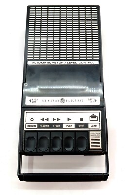General Electric GE Portable Cassette Recorder 3-5014C ~ Battery Operated