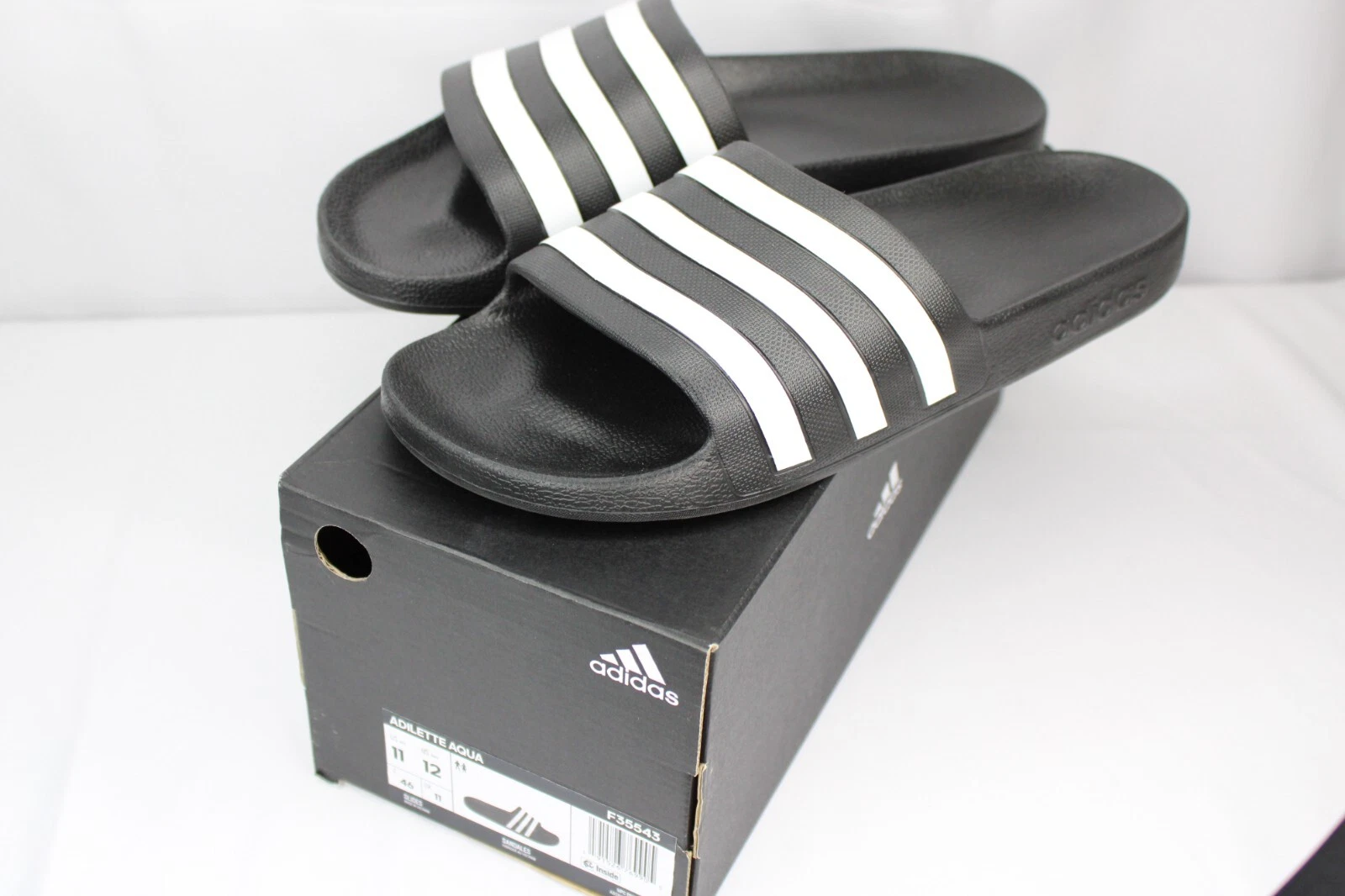 Adidas Adilette Post Nuoto Cloudfoam Slides Aqua Nero e Bianco Uomo 11