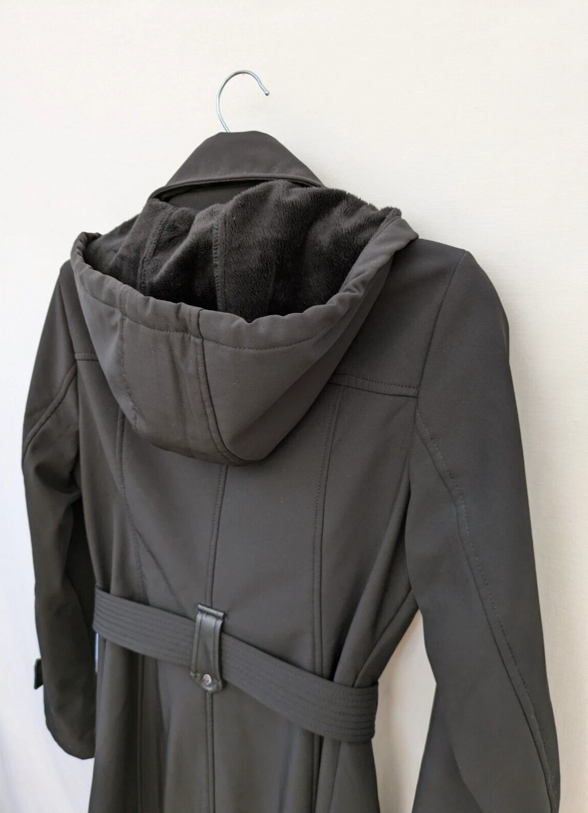 Michael Kors Cappotto Donna Piccolo Nero Elegante Giacca Cintura Trench Cappuccio Militare S