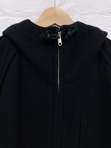 Comme des Garcons Homme 1993 dark navy wool melton hooded parka coat - M - Bild 4 von 12