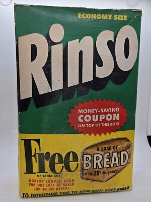 Vintage Rinso Economy Size 2 lb 14oz Free Loaf of Bread Offer 1950's