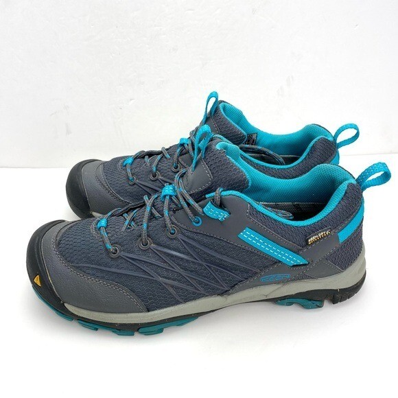 Keen Marshall WP Hiking Shoe in Gray with Blue Women Size  Keen Marshall WP Hiking Shoe in Gray with Blue Women Size 8.5 Style 1011530 main image 0