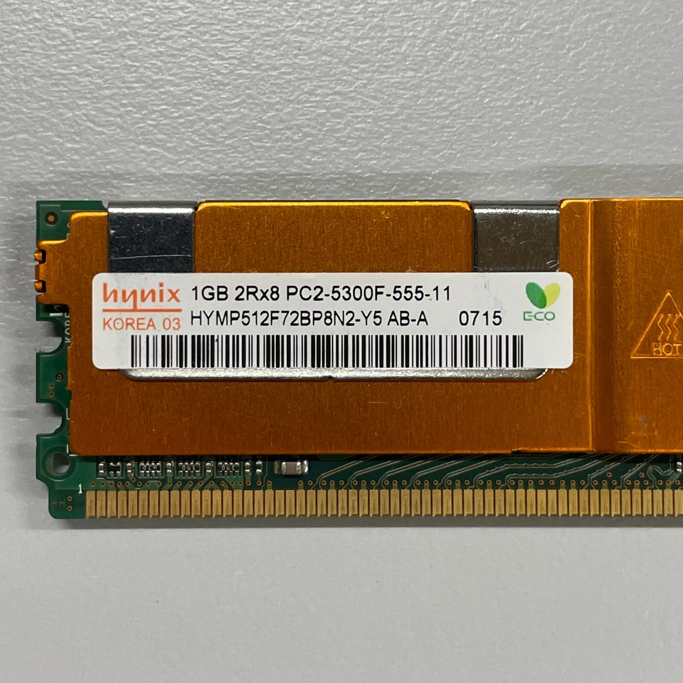 Hynix 1GB DDR2 RAM PC2-5300 667MHz ECC Fully Buffered DIMM HYMP512F72BP8N2-Y5 - Image 2 of 4