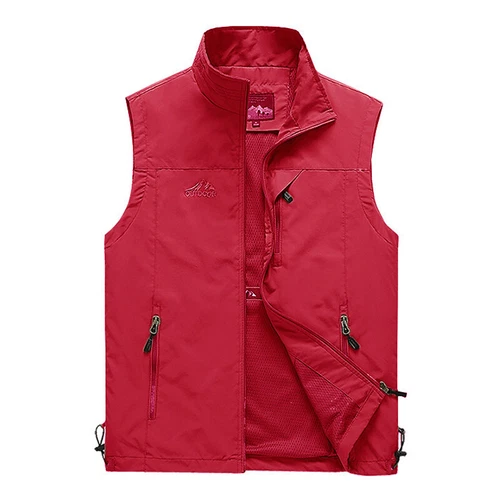 Mens With Pockets Zipper Vest Men Casual Sleeveless Sport Tops Mesh Lining M-4XL - Bild 8 von 20