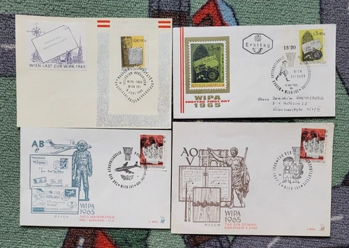 Österreich Lot-3Briefe 3.WIPA 1965 1 Österr. Gedenkblatt m. Sonderstempel