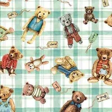 Michael Miller Fabrics~Bear in Mind~Green~Much Loved Bear~BTY~DDC10648 teddybear