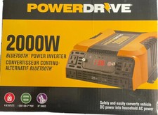 POWERDRIVE 2000W BLUETOOTH POWER INVERTER 4 AC outlets 1USB-USBC port 36" cables