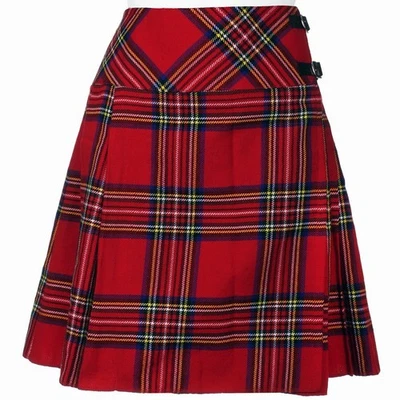 THE SCOTLAND KILT COMPANY Ladies Knee Length Royal Stewart Kilt Skirt 20" Length Tartan Pleated