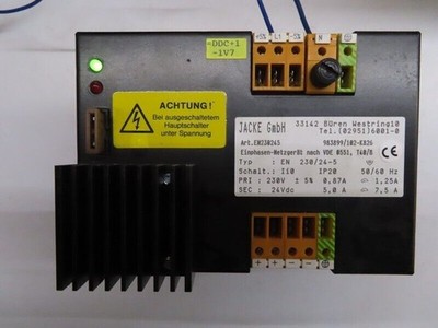 JACKE GmbH en230245 en 230/24-5 single phase power supply according to VDE 0551, T40/B
