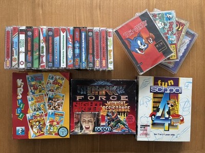 Restposten Konvolut Commodore 64 (C64) Kassettenspiele - alle funktionieren vor Lagerung