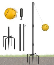 Heavy Duty Tetherball Sets with Ball  Rope for Backyard, Adjustable Iron Sle...