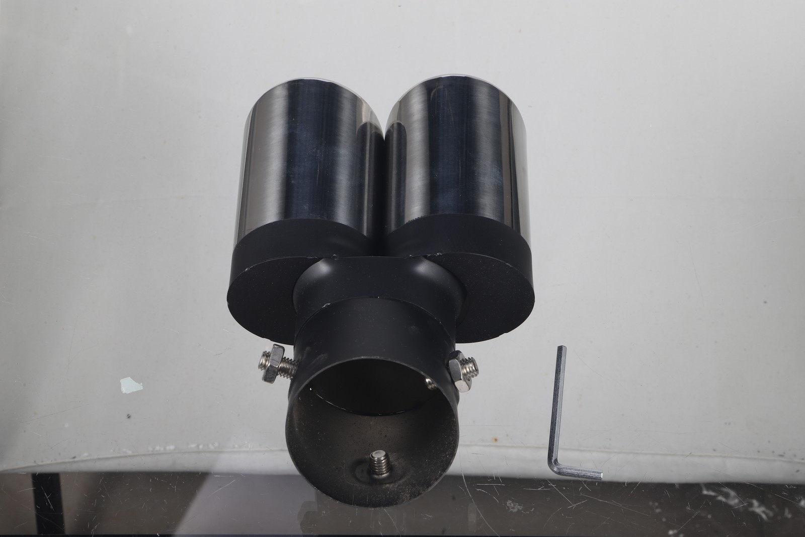 Slanted Dual Tip Exhaust Pipe, Stainless Steel, Upgrade for Car Performance