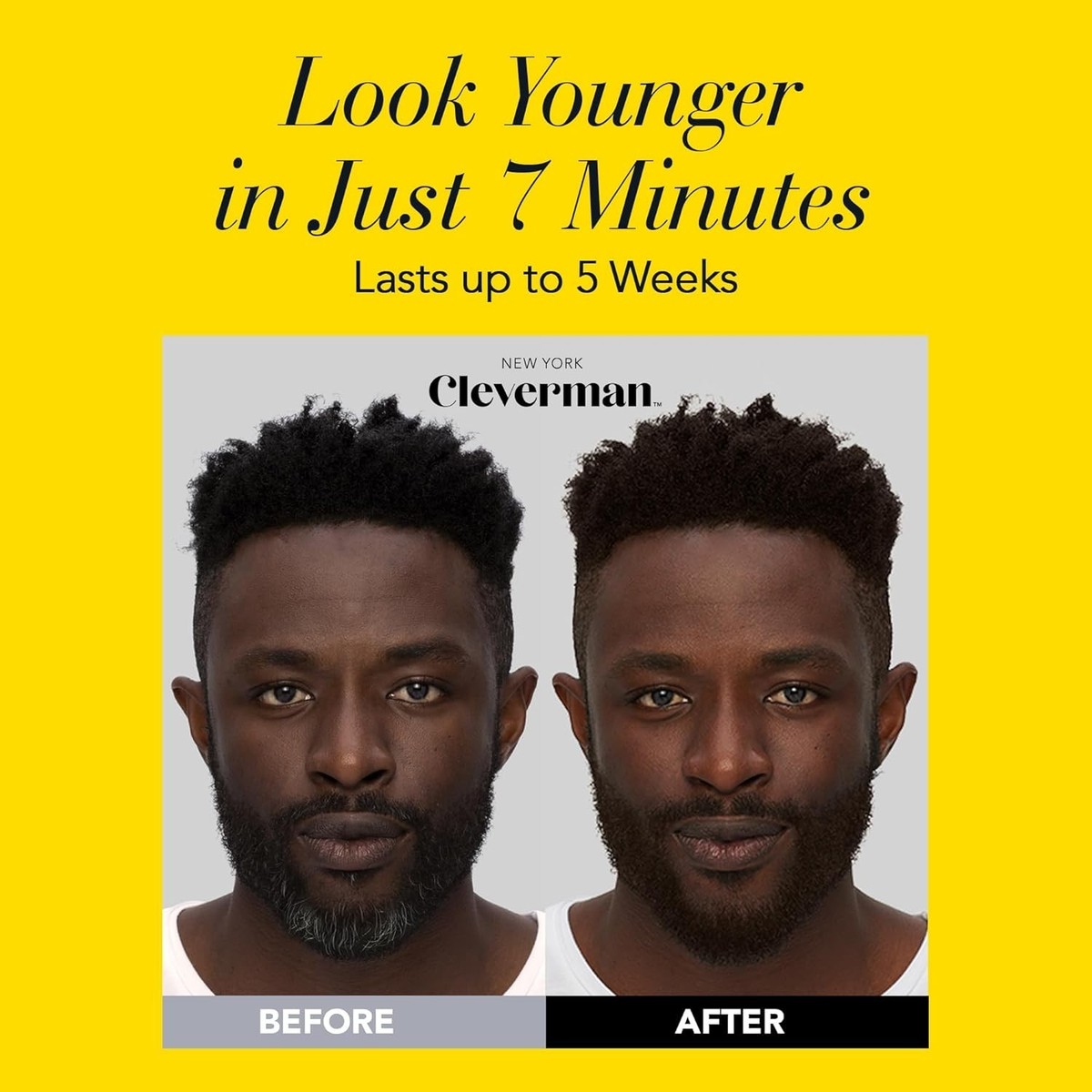 Cleverman Hair & Beard Dye Kit for Men, All-in-One Jet Black Men