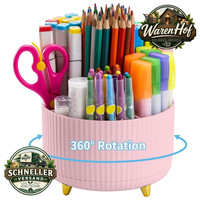 Schreibtisch Organizer 360° Drehbar Stifthalter Rosa 5 FäCher BüRo Zuhause