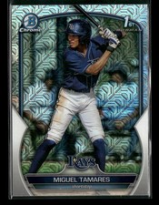 2023 Bowman Chrome #BCP-179 Miguel Tamares Mojo Refractor Tampa Bay Rays