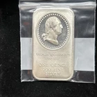 George Washington One Ounce 999 Fine Silver Bar Madison Mint Bicentennial 1oz