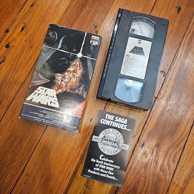 1984 CBS Fox VHS Star Wars Tape, Box, 1987 Ad Flyer
