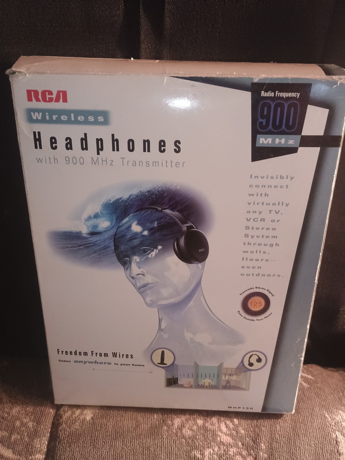 RCA WHP150 900 MHz Wireless Headphones Black 125&rsquo; Range TV