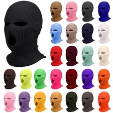 3 Hole Ski Mask Winter Knitted Windproof Warm Full Face Cover Tactical Head Hood