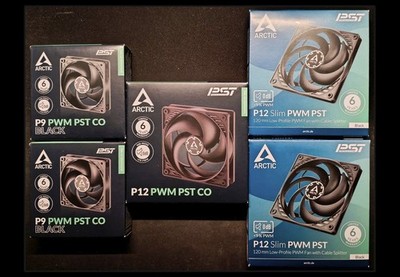 5x Arctic Lüfter 2x P12 Slim, 1x P12, 2x P9 PWM + Rechnung + Kostenloser Versand