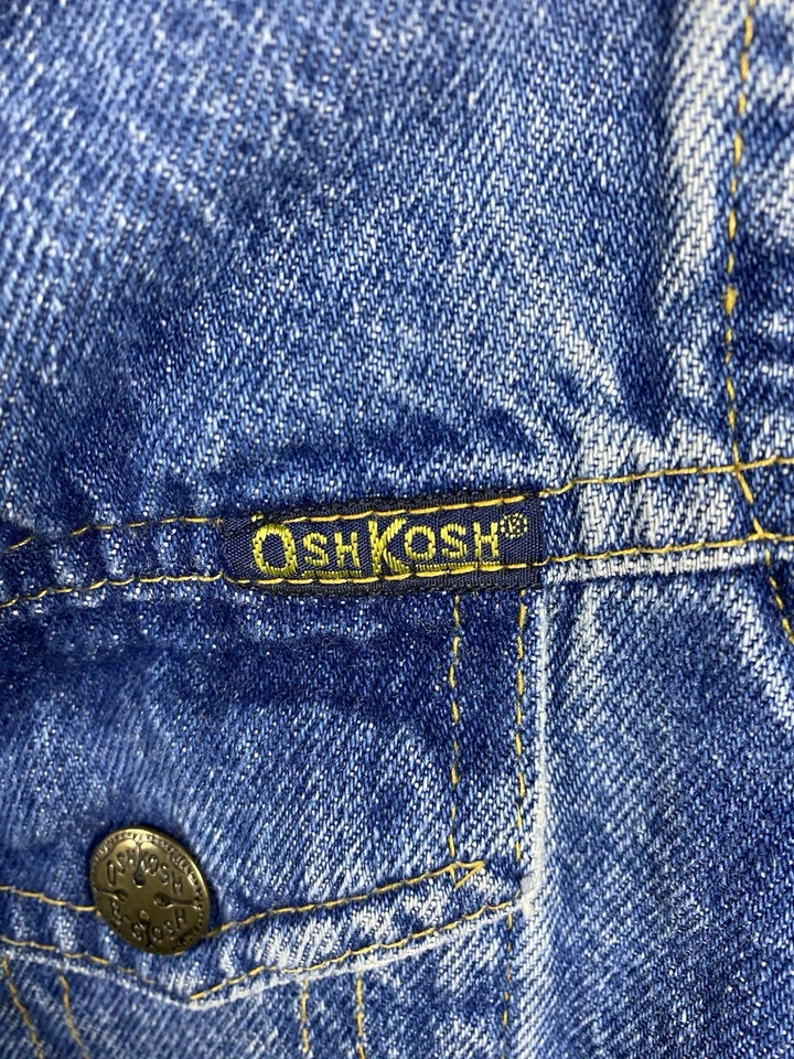 Vntg. 80’s Oshkosh Denim Flannel Lined Jacket Kids 3-4 Honeycomb GNR Vnt. Patch  - Image 3 of 4