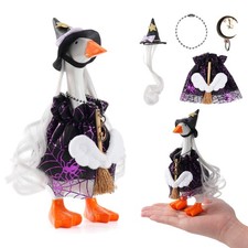 Linastu 7 Inch Desk Goose Outfits, Halloween Outfits Purple Witch