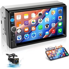 Double 2 Din Car Stereo Radio 7" Touch Screen Bluetooth FM Audio + Backup Camera