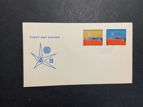 Liechtenstein 1958 FDC 1st day Cover Bruxelles Belgium World’s Fair