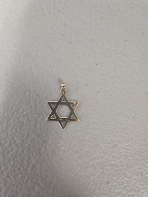 Neu 14k Gelbgold kleiner Davidstern Charm Anhänger.