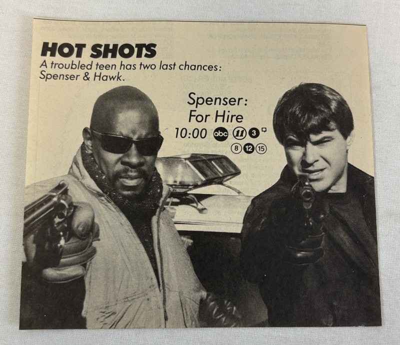 1988 ABC tv ad ~ SPENSER FOR HIRE ~ hot shots