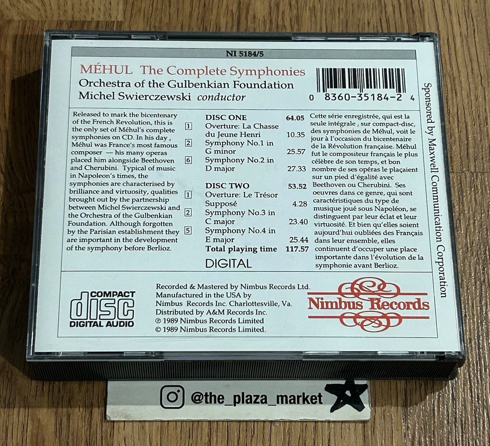 Mehul The Complete Symphonies 2 CD Nimbus Swierczewski Gulbenkian Orches - Image 2 of 2