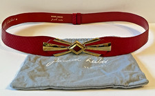 VINTAGE JUDITH LEIBER NEIMAN MARCUS ADJUSTABLE BELT BUCKLE with POUCH RED