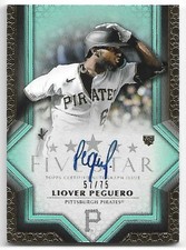 Liover Peguero /75 2023 Topps Five Star Rookie Aqua Auto #FSA-LPE Autograph