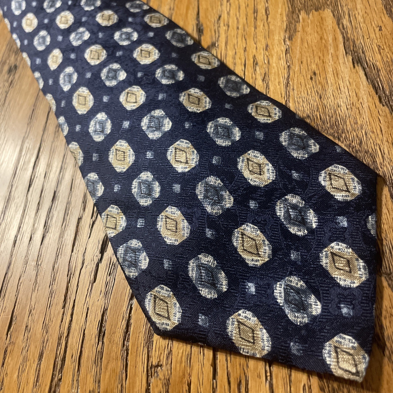 Vintage EUC Lancel Paris Silk Geometric Tie Necktie Hand Made In Italy