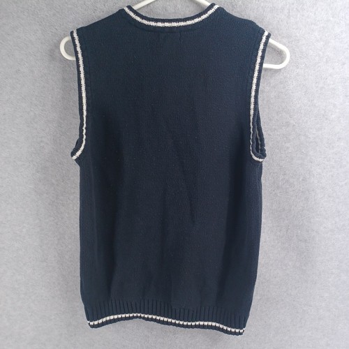 The Childrens Place Classic Cable Knit Vest XL 14 Blue Preppy Pullover V-Neck - Picture 12 of 18