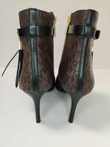 MICHAEL Kors Booties 9 Ankle Winslow Dorothy Flex Leather Tassel Logo Monogram - Picture 6 of 12