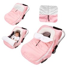 Winter Baby Carseat Cover, Warm Cozy Infant Car Seat Covers with Plush Pink