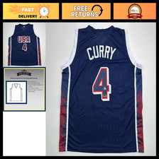 Men's XL Autographed Style Blue Basketball Jersey - Team USA 2024 Reprint