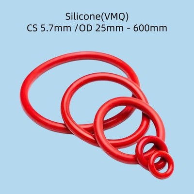 Silikon O Ring Schnurstärke 5,7mm Dichtungsring Dichtring O-Ringe OD 25mm-600mm