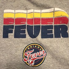 Vintage Indiana Fever WNBA T Shirt Large Gray Fruit of the Loom Y2K Basketball
