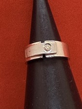 Vintage 18k 18ct Solid White Gold Diamond Wedding Band Ring No Scrap 5.7 Grams