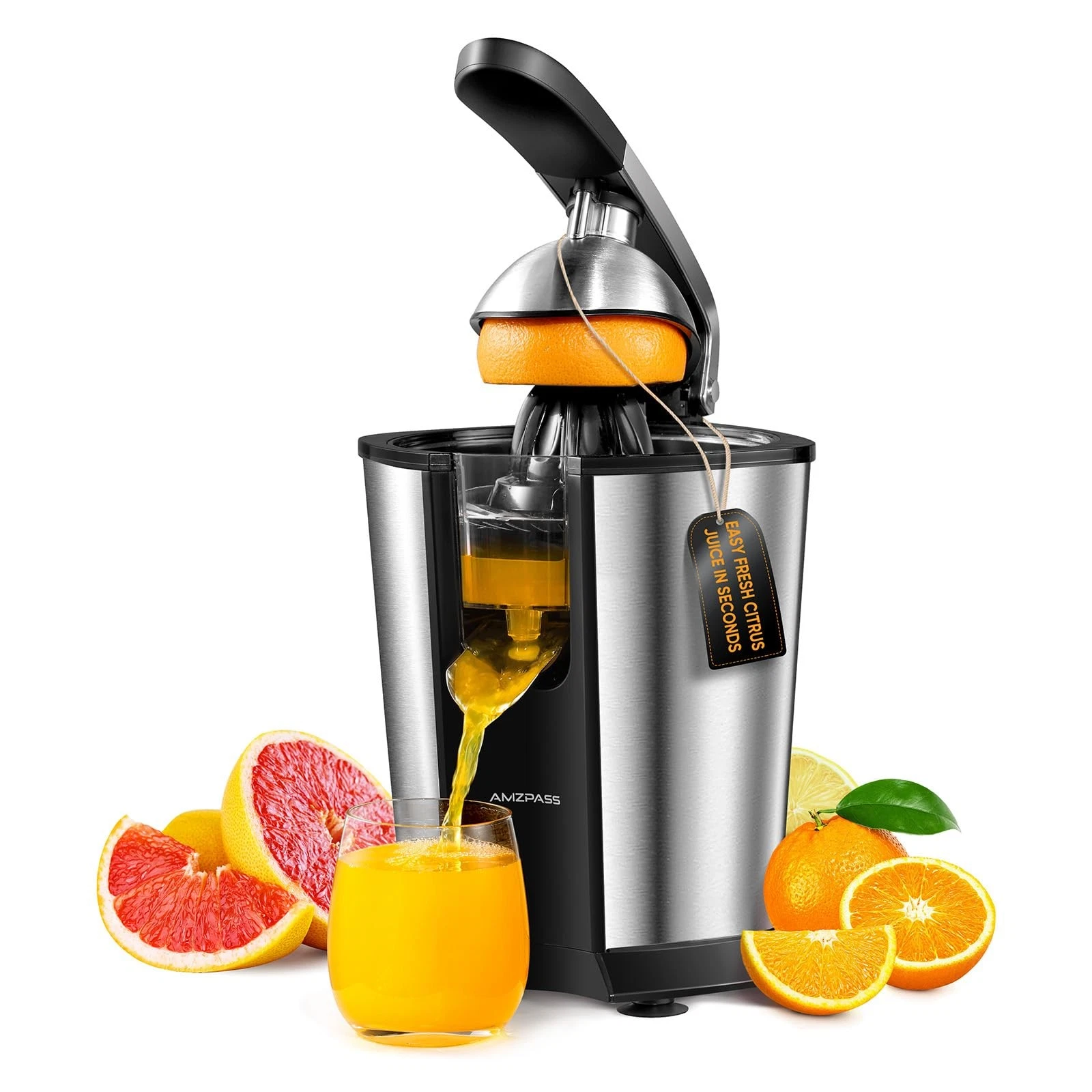 Orange Juicer, Citrus Juicer Squeezer with 2 Cones and Soft Grip Handle for E...