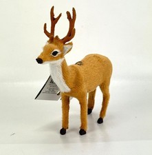 Deer Buck Faux Fur Xmas Holiday Ornament 6" Forest Animals Wondershop