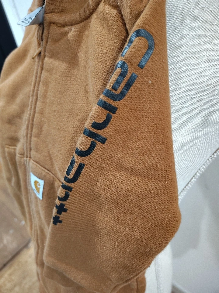 Mono Carhartt 18M Cremallera Capucha Bolsillos Traseros Sudadera con Capucha Polar Marrón Tostado Foto 3 de 4