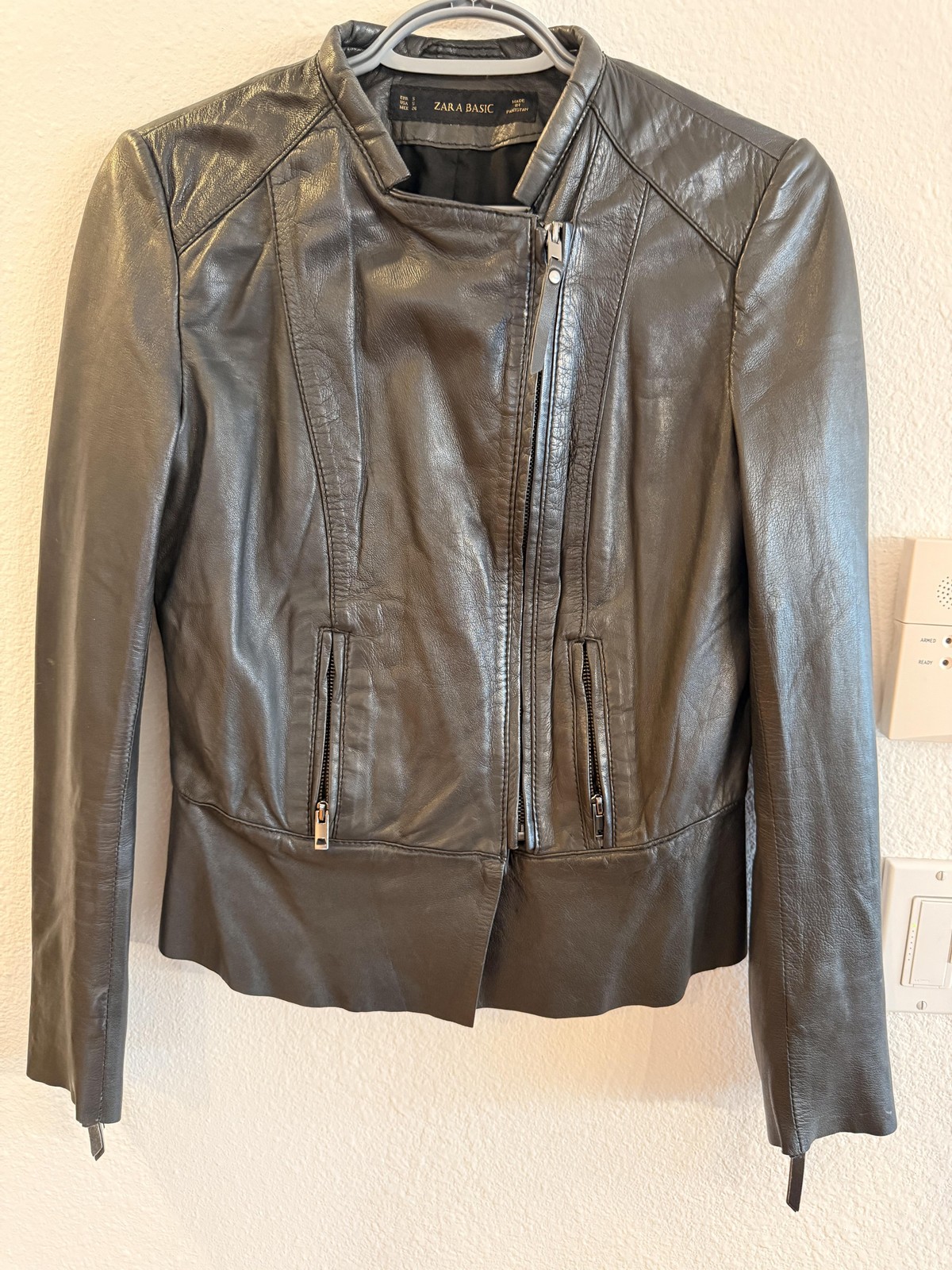 Zara Basic Leather Jacket Womens Small Black Moto… - image 11