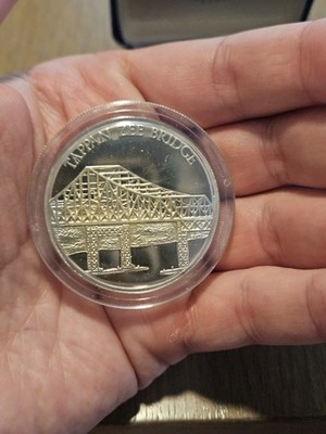 1981 Chemical Bank NYC Tappan ZEE Bridge Sterling Silver Medallion
