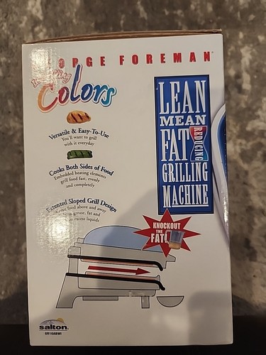 George Foreman Grill In Grilling Colors Blue Salton GR10ABWI Champ Size - Picture 2 of 3